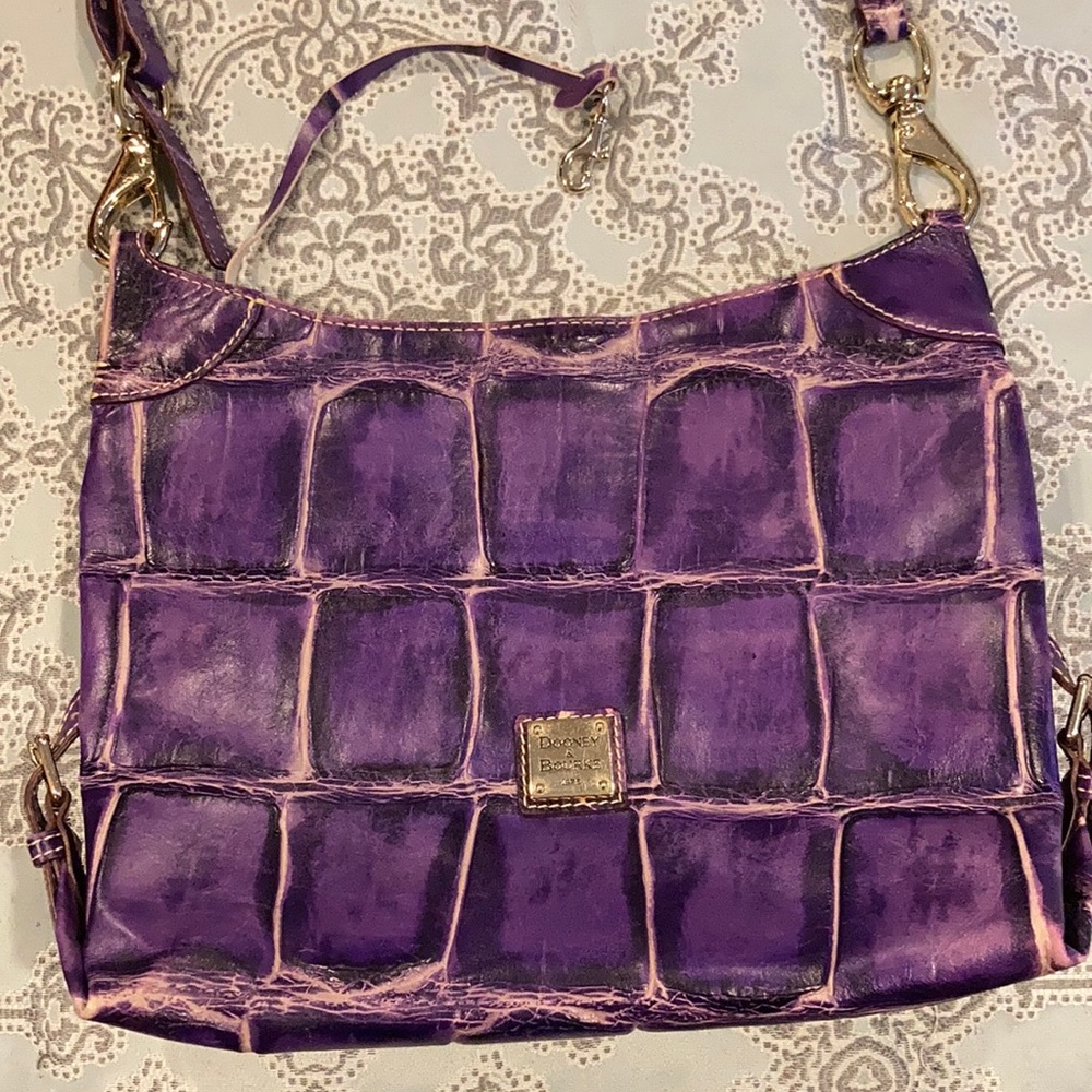 Dooney & Bourke patterned leather- purple purse